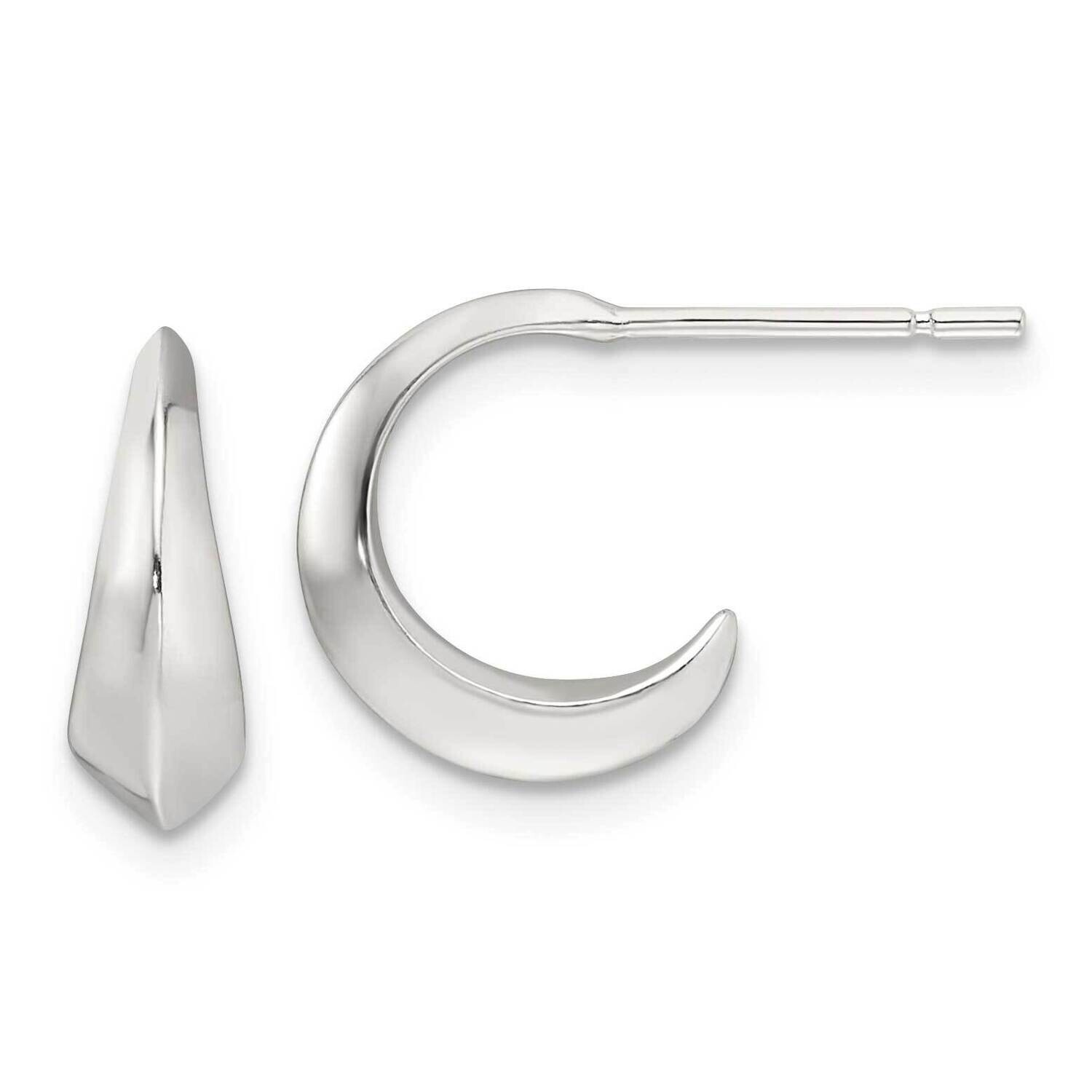 C-Hoop Post Earrings Sterling Silver Polished QE16980, MPN: QE16980,