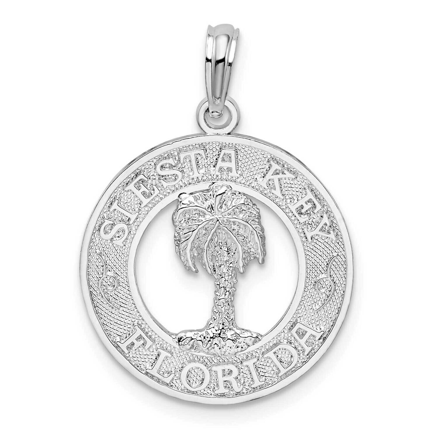 Textured Siesta Key,Fl Palm Tree Pendant Sterling Silver QC9913, MPN: QC9913, 637218148196