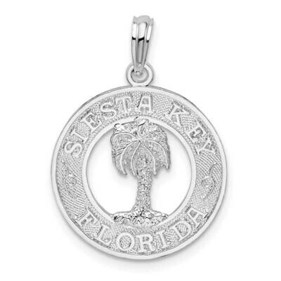 Textured Siesta Key,Fl Palm Tree Pendant Sterling Silver QC9913, MPN: QC9913, 637218148196