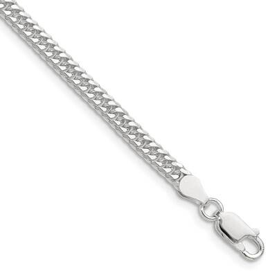 3.9mm Double Diamond-Cut Curb Chain 7 Inch Sterling Silver Polished QDD080-7, MPN: QDD080-7,