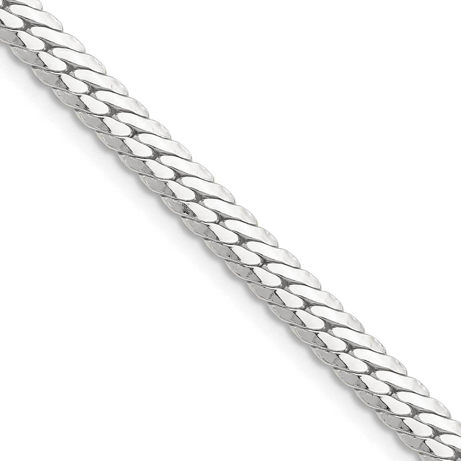 5.1mm Double Oval Flat Chain 24 Inch Sterling Silver Polished QDOF100-24, MPN: QDOF100-24,