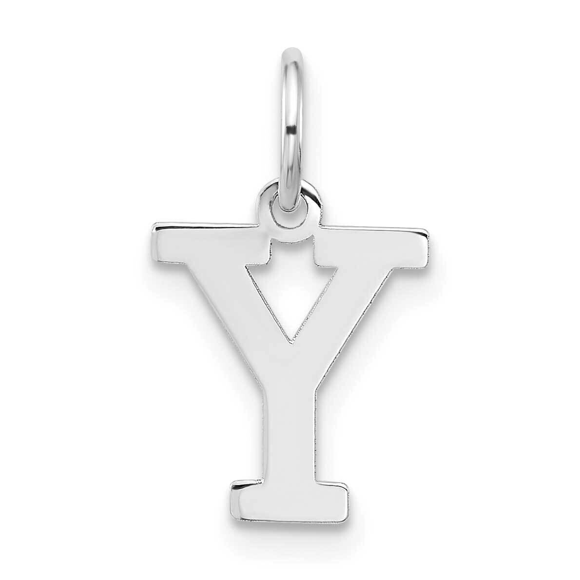 Block Letter Y Initial Charm Sterling Silver Rhodium-Plated QC5093Y