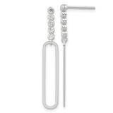 E-Coated CZ Post Dangle Earrings Sterling Silver QE17051, MPN: QE17051,