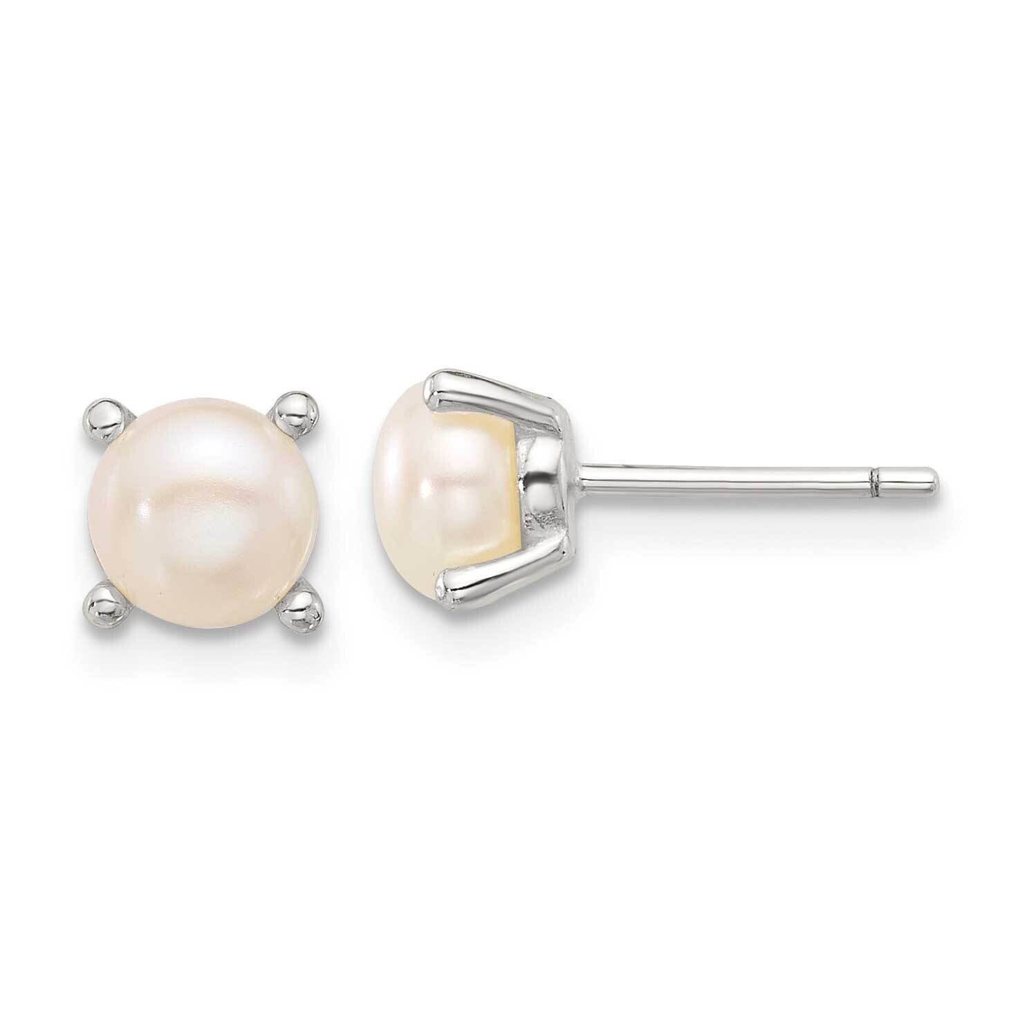 E-Coating 6mm Fwc Pearl Post Earrings Sterling Silver QE17208, MPN: QE17208,