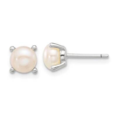 E-Coating 6mm Fwc Pearl Post Earrings Sterling Silver QE17208, MPN: QE17208,