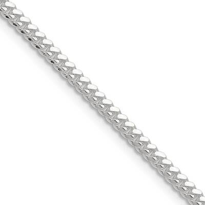 2.9mm Domed Curb Chain 16 Inch Sterling Silver Polished QDB080-16, MPN: QDB080-16,