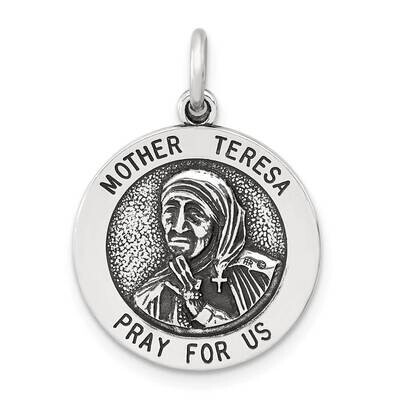 Antiqued Solid Mother Teresa Medal Sterling Silver QC11473 by Men&#39;s Jewelry and Accessories, MPN: Q…