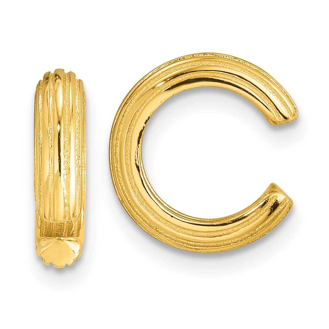 Flash Gold-Pltd Polished Striped Pair Of 2 Cuff Earrings Sterling Silver QE17097GP, MPN: QE17097GP,