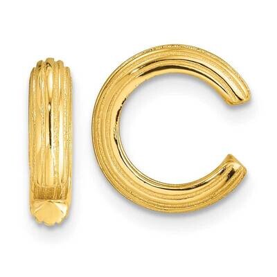 Flash Gold-Pltd Polished Striped Pair Of 2 Cuff Earrings Sterling Silver QE17097GP, MPN: QE17097GP,