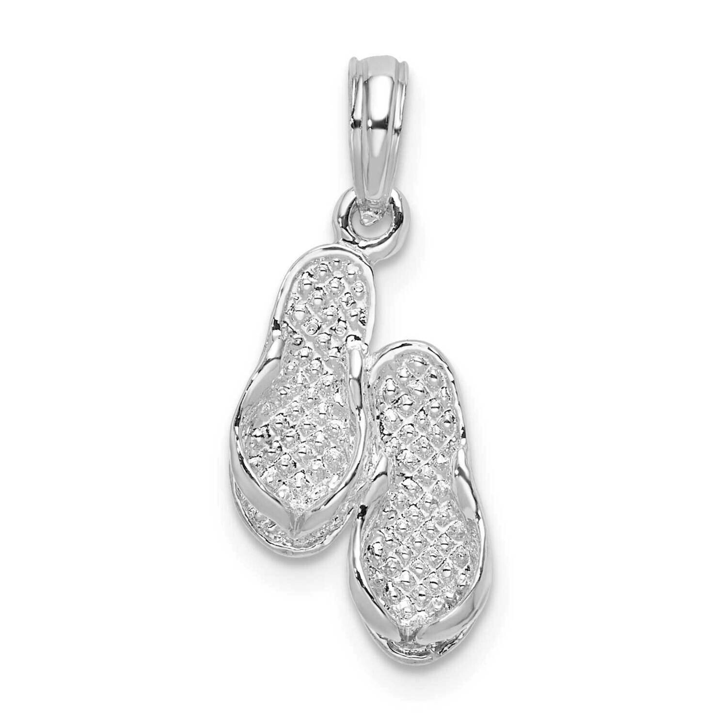 3D Flip-Flops Pendant Sterling Silver Polished QC9945, MPN: QC9945, 637218150557