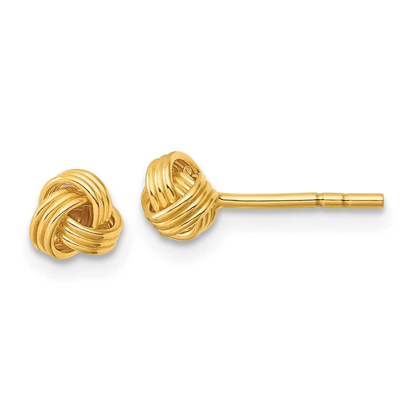 Gold-Tone Polished Love Knot Post Earrings Sterling Silver QE14620GP, MPN: QE14620GP,
