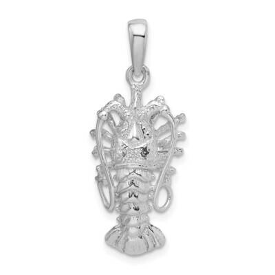 Medium Florida Lobster Pendant Sterling Silver Polished QC9909, MPN: QC9909, 637218147601