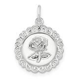 E-Coated Rose Charm Sterling Silver QC11317, MPN: QC11317,