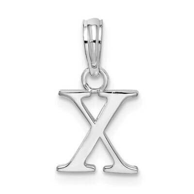 Polished Block Initial -X- Pendant Sterling Silver Rhodium-Plated QC9792X, MPN: QC9792X, 6372181822…