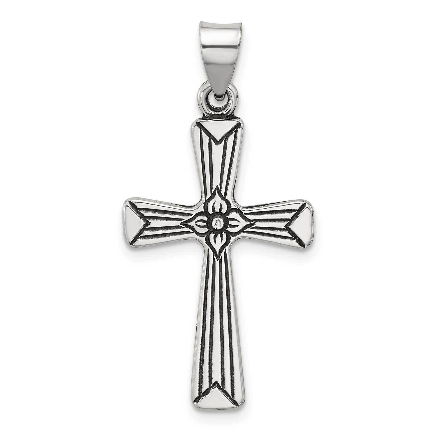 Antiqued Solid Cross Pendant Sterling Silver QC11403