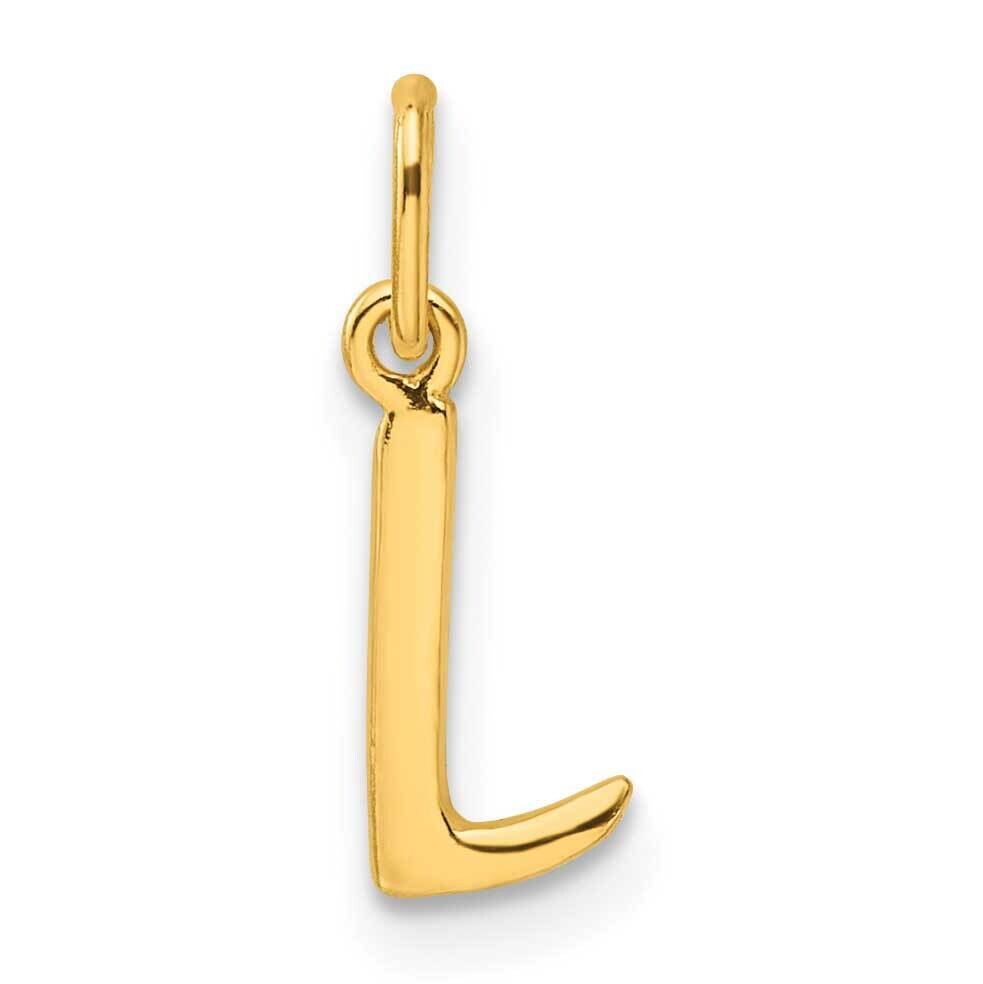 Gold-Tone Polished Letter L Initial Charm Sterling Silver QC6511LGP, MPN: QC6511LGP,