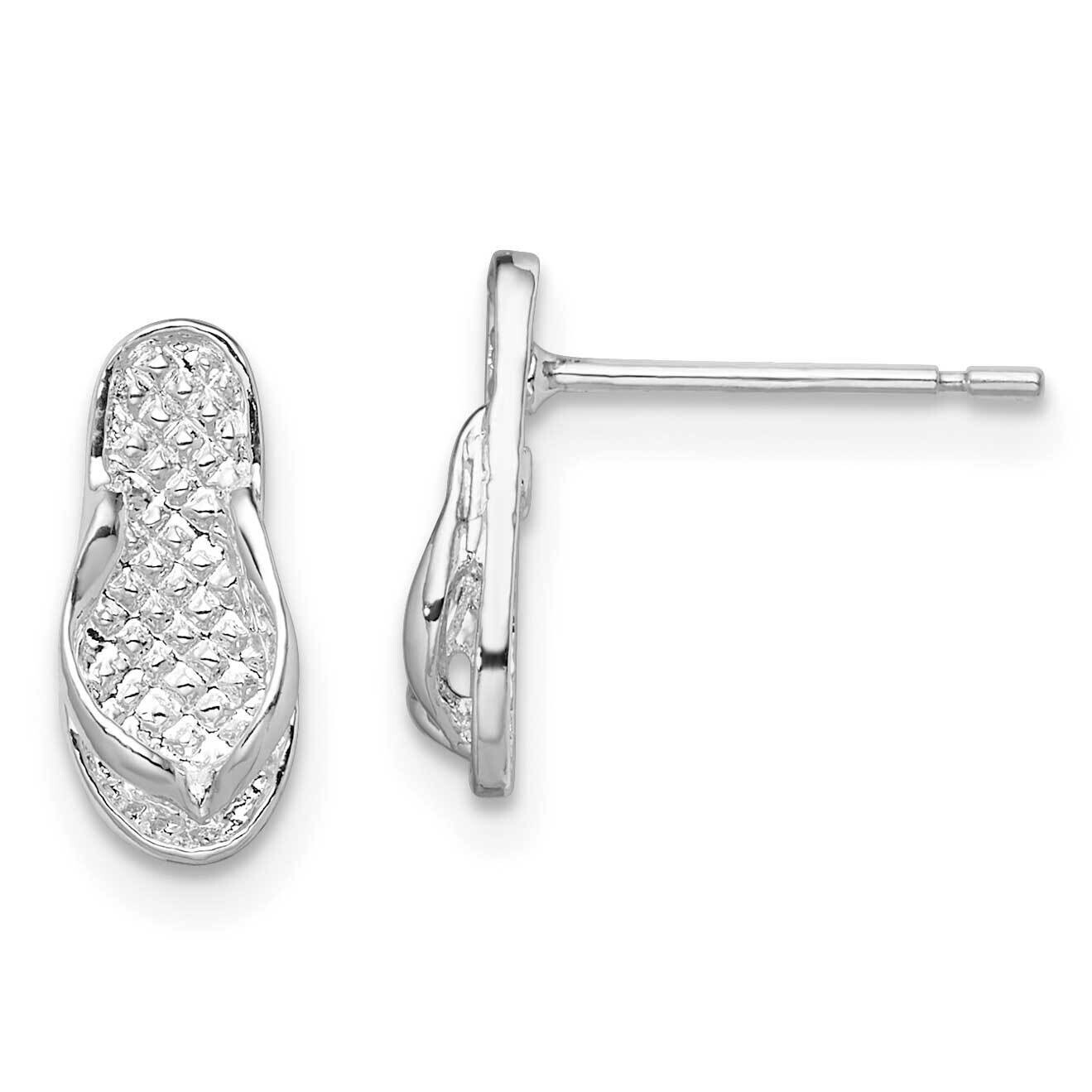 Flip-Flop Post Earrings Sterling Silver Polished QE15502, MPN: QE15502, 637218169757