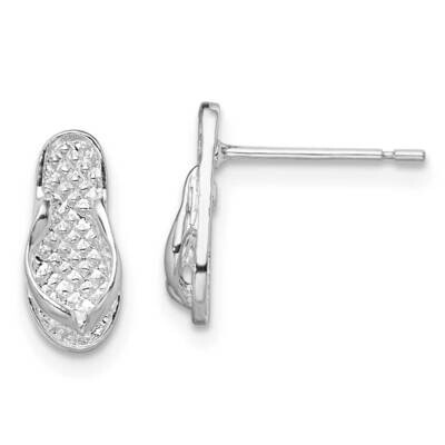 Flip-Flop Post Earrings Sterling Silver Polished QE15502, MPN: QE15502, 637218169757