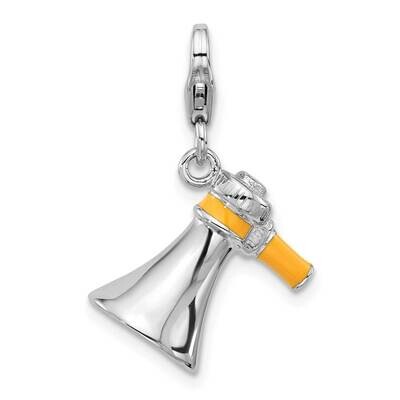 Amore La Vita Rh-Plated Enameled 3-D Megaphone Charm Sterling Silver QCC1286, MPN: QCC1286,
