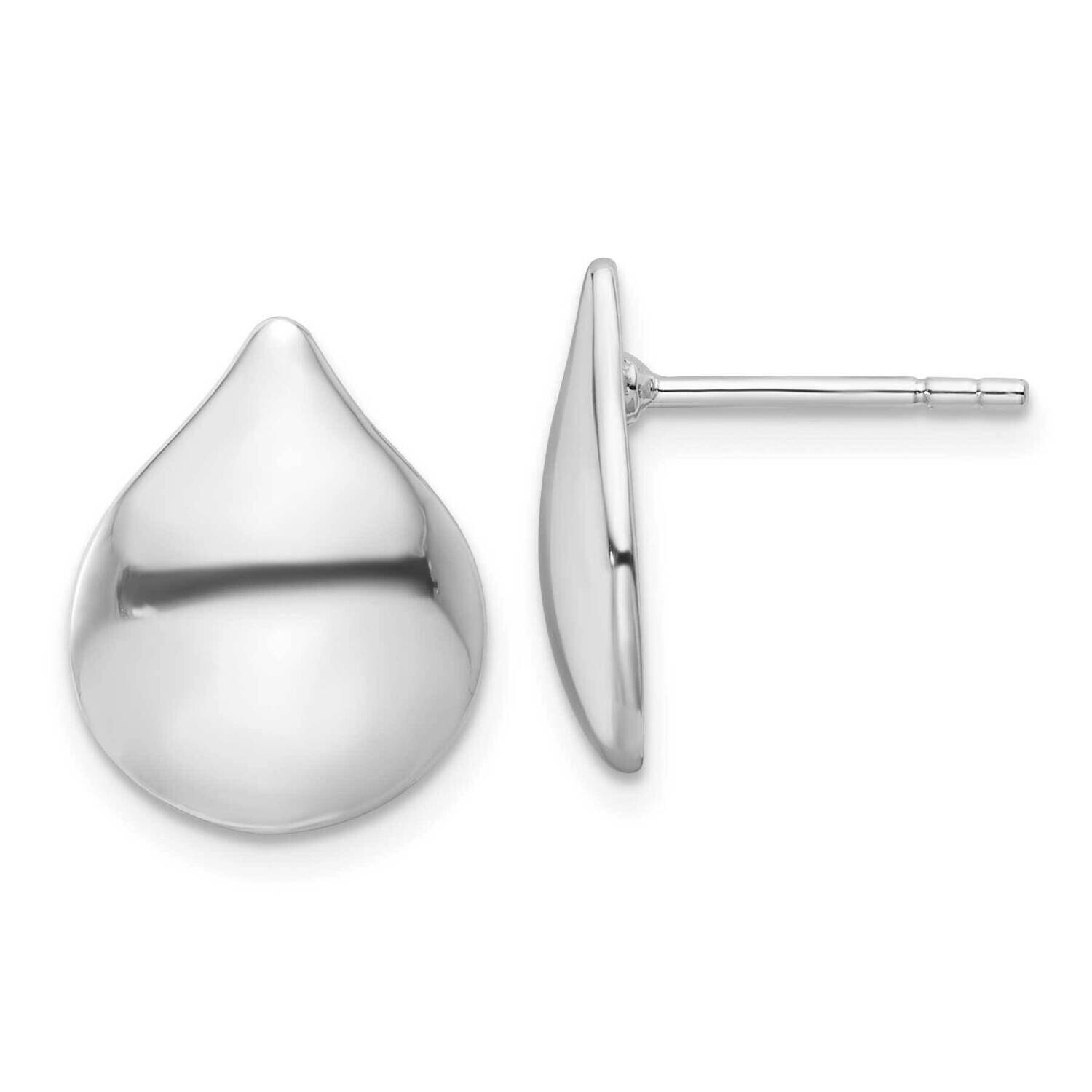Polished Teardrop Post Earrings Sterling Silver Rhodium-Plated QE16741, MPN: QE16741,