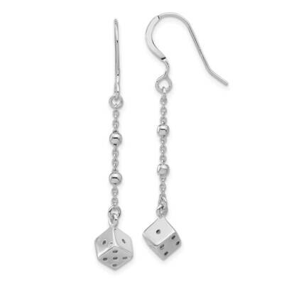 Dice Beads Dangle Earrings Sterling Silver Rhodium-Plated QE17599, MPN: QE17599,
