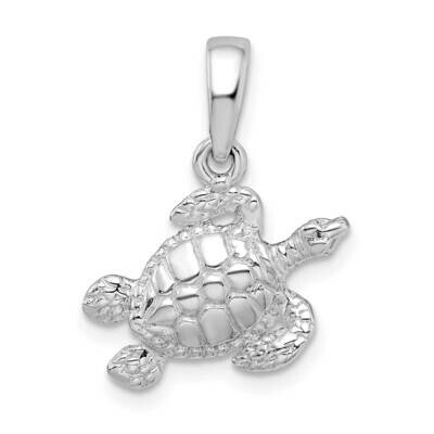 Sea Turtle Pendant Sterling Silver Polished QC9845, MPN: QC9845, 637218146178