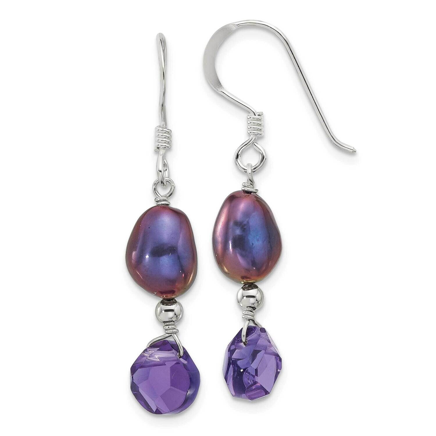 Fwc Pearl Purple Quartz Dangle Earrings Sterling Silver Polished QE17304, MPN: QE17304,