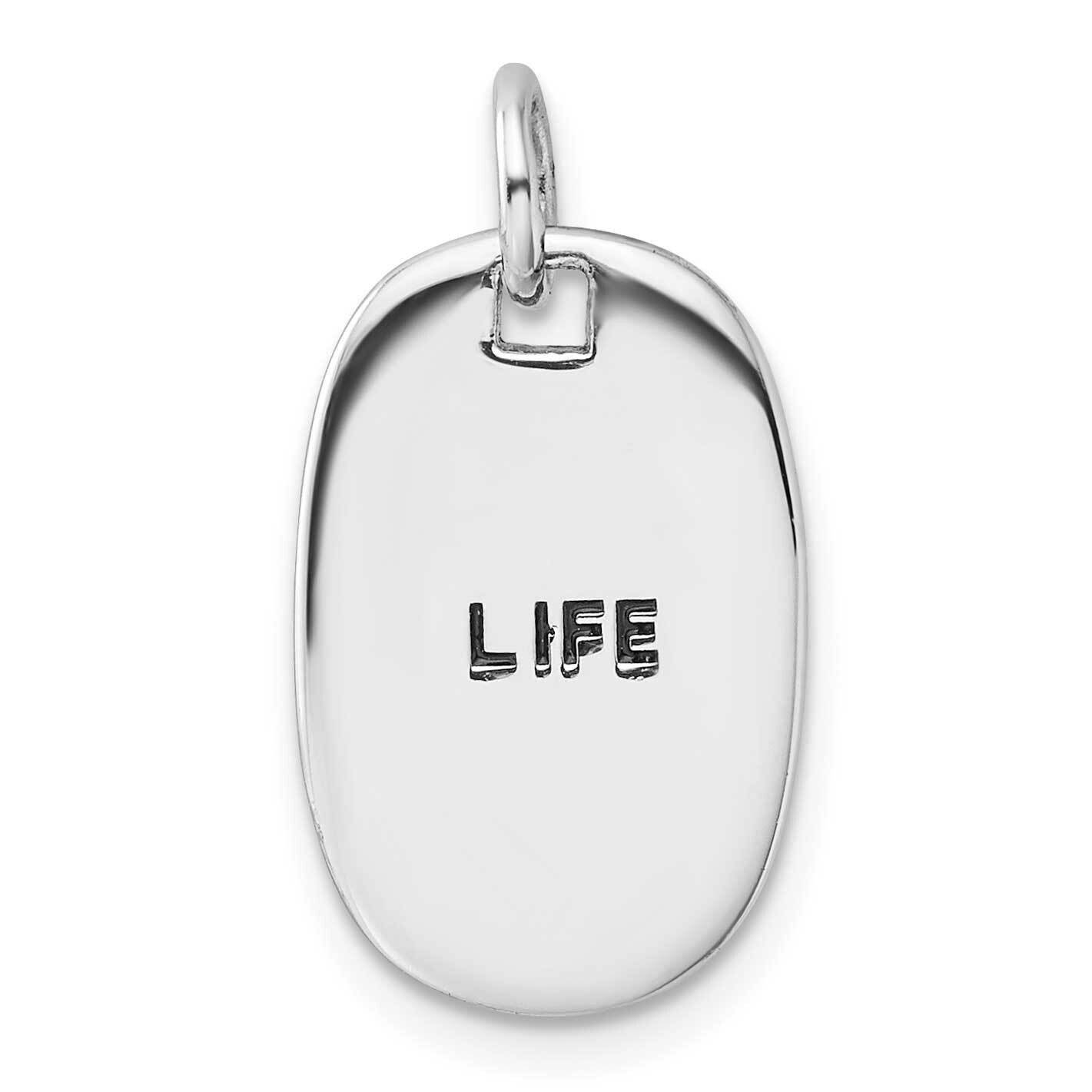 Rh-Plated Antiqued Life Believe In Tomorrow Pendant Sterling Silver QC11298, MPN: QC11298,