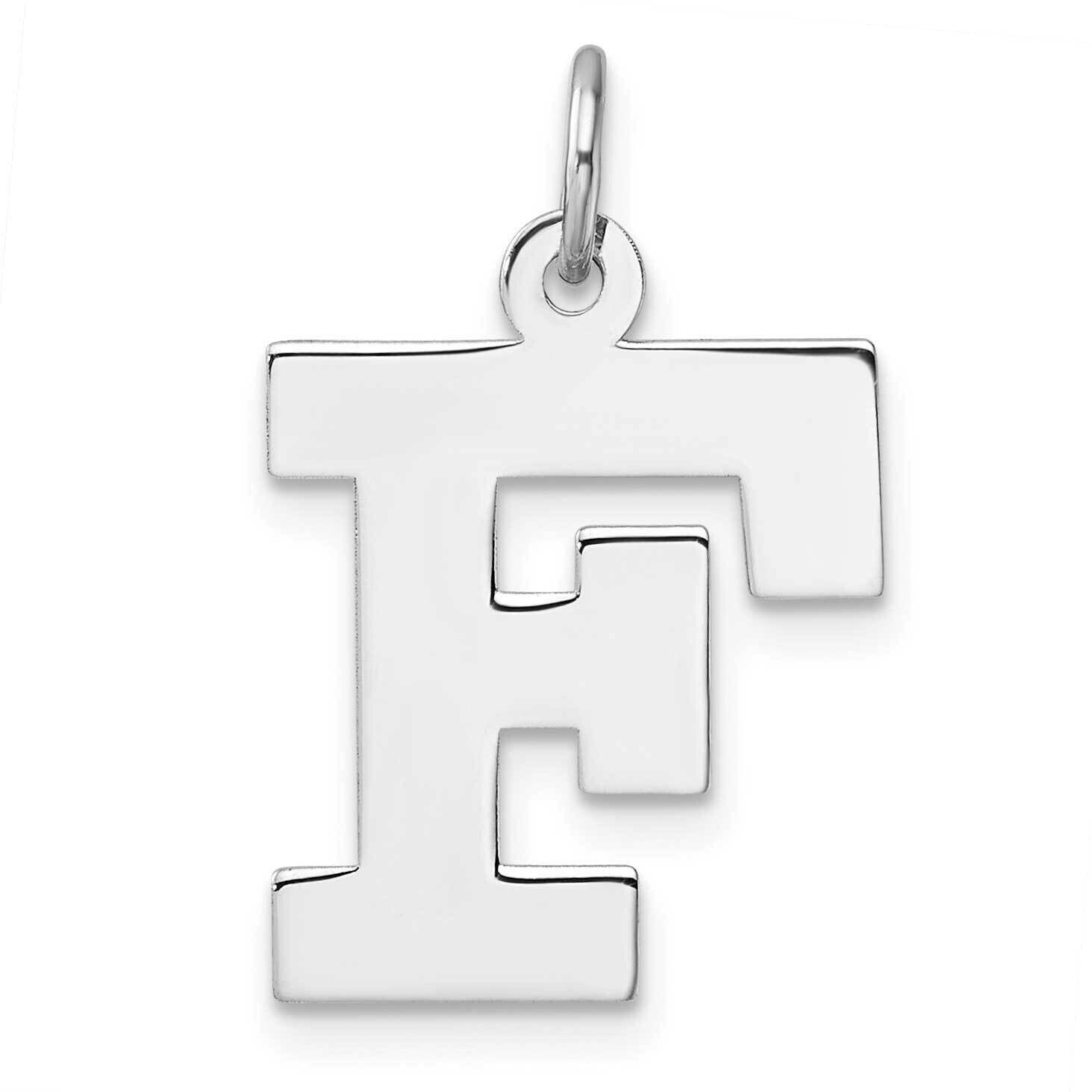 Large Block Letter F Initial Charm Sterling Silver Rhodium-Plated QC11255F, MPN: QC11255F,