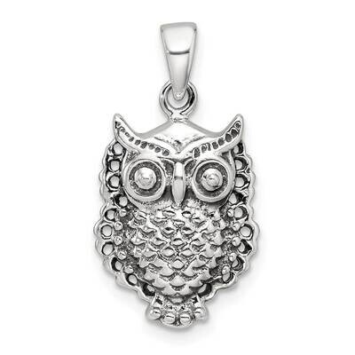 Antiqued Owl Pendant Sterling Silver Polished QC11340 by Men&#39;s Jewelry and Accessories, MPN: QC1134…