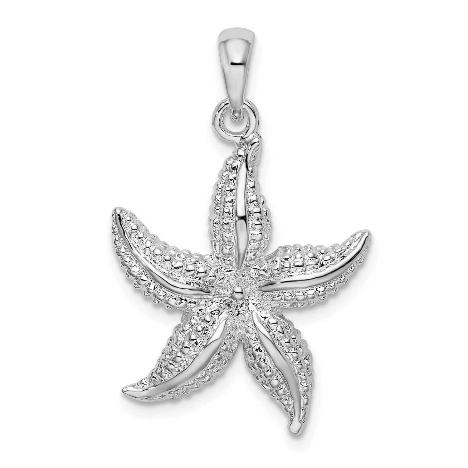 Textured Starfish Pendant Sterling Silver Polished QC9836 by Men&#39;s Jewelry and Accessories, MPN: QC…