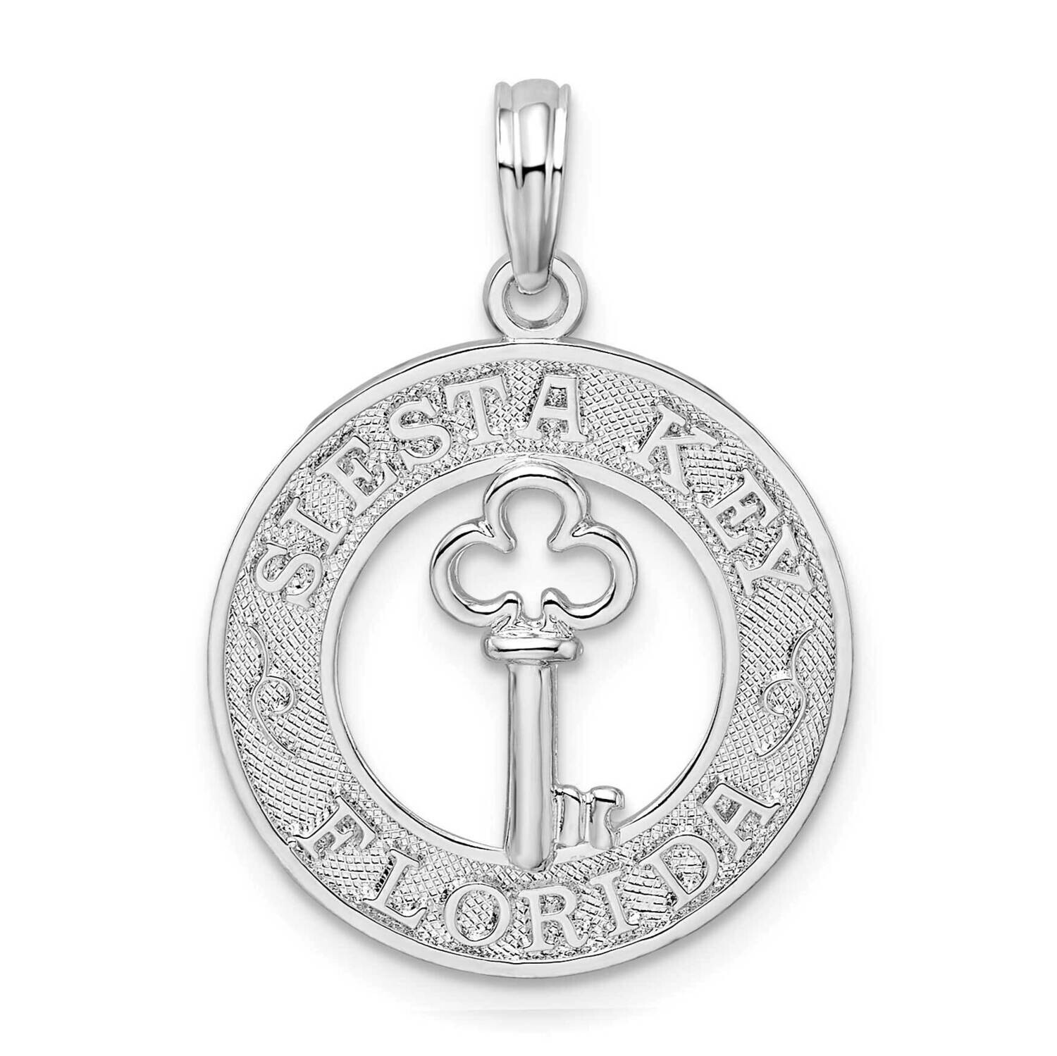 Textured Siesta Key,Fl Key Pendant Sterling Silver QC9916, MPN: QC9916, 637218148226
