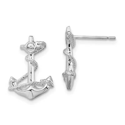 Anchor Rope Post Earrings Sterling Silver Polished QE15513, MPN: QE15513, 637218173570