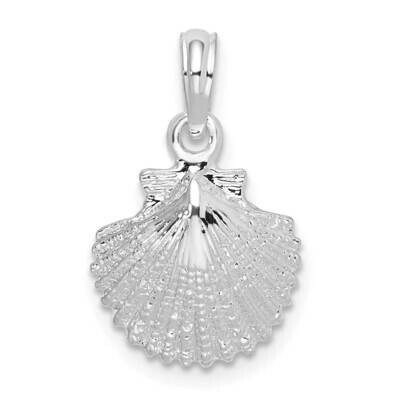 Scallop Shell Pendant Sterling Silver Polished QC9829, MPN: QC9829, 637218146017