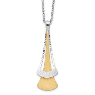 Rh-Plated Gold-Plated Fancy 2 Inch Extender Necklace Sterling Silver QG6539-16, MPN: QG6539-16,