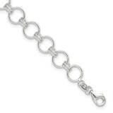 Circle Link 7.25 Inch Bracelet Sterling Silver Polished QG6392-7.25, MPN: QG6392-7.25,