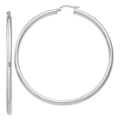 3mm Round Hoop Earrings Sterling Silver QE4399SP, MPN: QE4399SP,