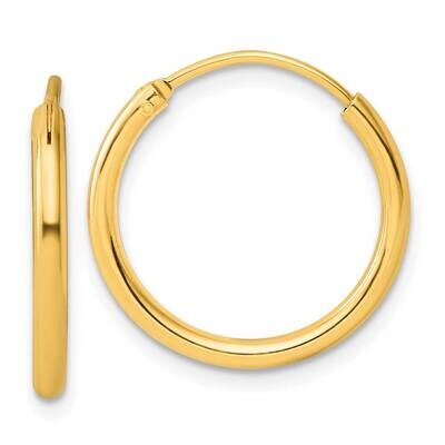 Flash Gold-Plated 2mm Hoop Earrings Sterling Silver QE4367GP, MPN: QE4367GP,