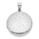 20mm Floral Heart Filigree Round Locket Sterling Silver Rhodium-Plated QLS1170, MPN: QLS1170,