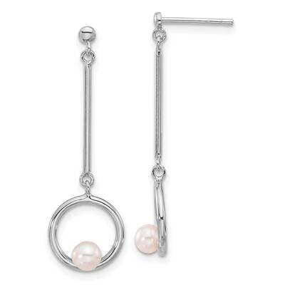 4-4.5mm Fwc Pearl Dangle Earrings Sterling Silver Rhodium-Plated QE17223, MPN: QE17223,