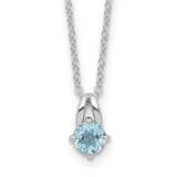 .59Bt Blue Topaz 16 Inch 2 Inch Extension Necklace Sterling Silver Rhodium-Plated QG6741BT-16, MPN:…