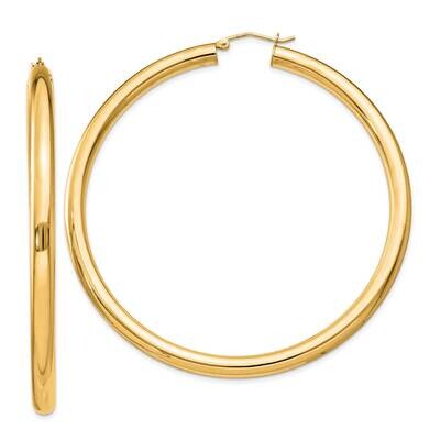 Flash Gold-Plated 4mm Round Hoop Earrings Sterling Silver QE4405GP, MPN: QE4405GP,