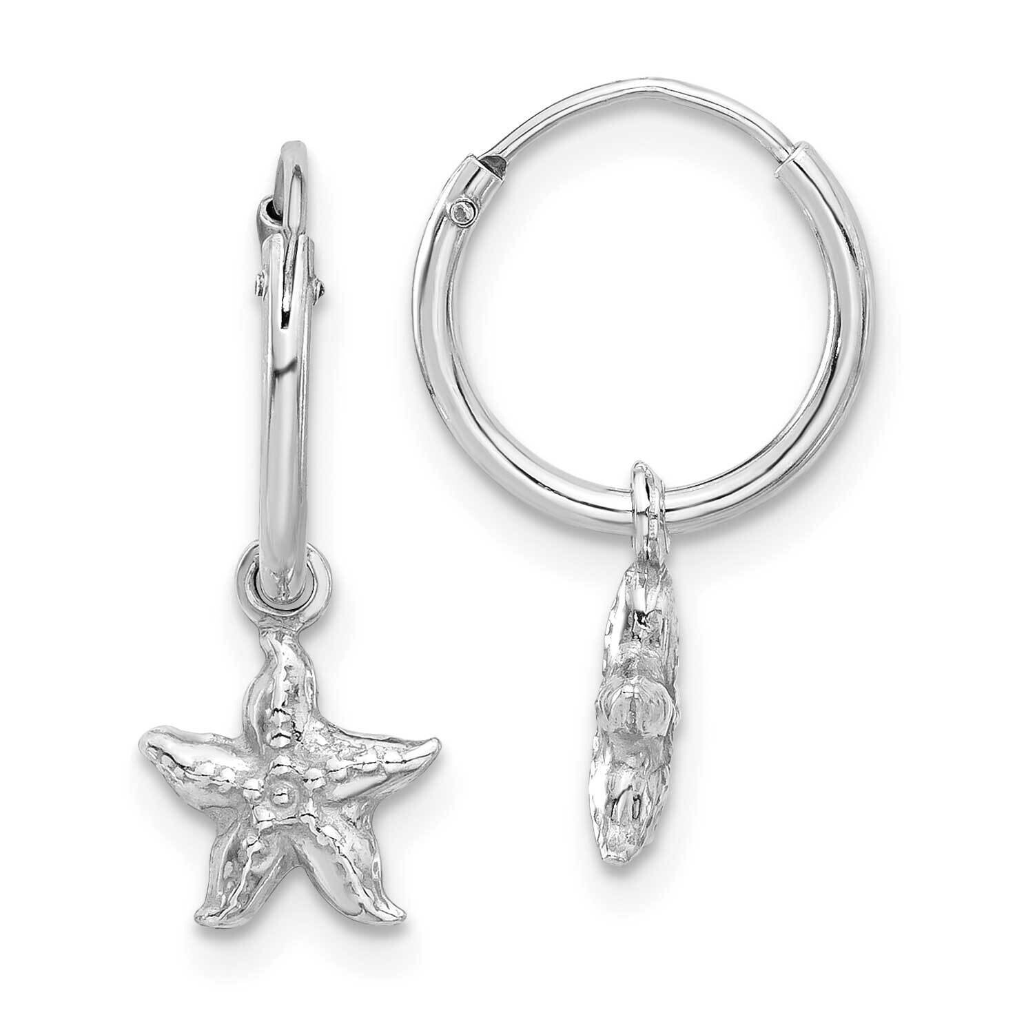 Madi K Starfish Hoop Earrings Sterling Silver Rhodium-Plated QE17565, MPN: QE17565,