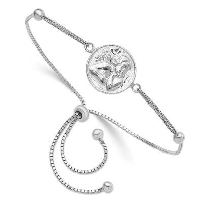 Polished Cherub Adjustable Bracelet Sterling Silver Rhodium-Plated QG6389, MPN: QG6389,