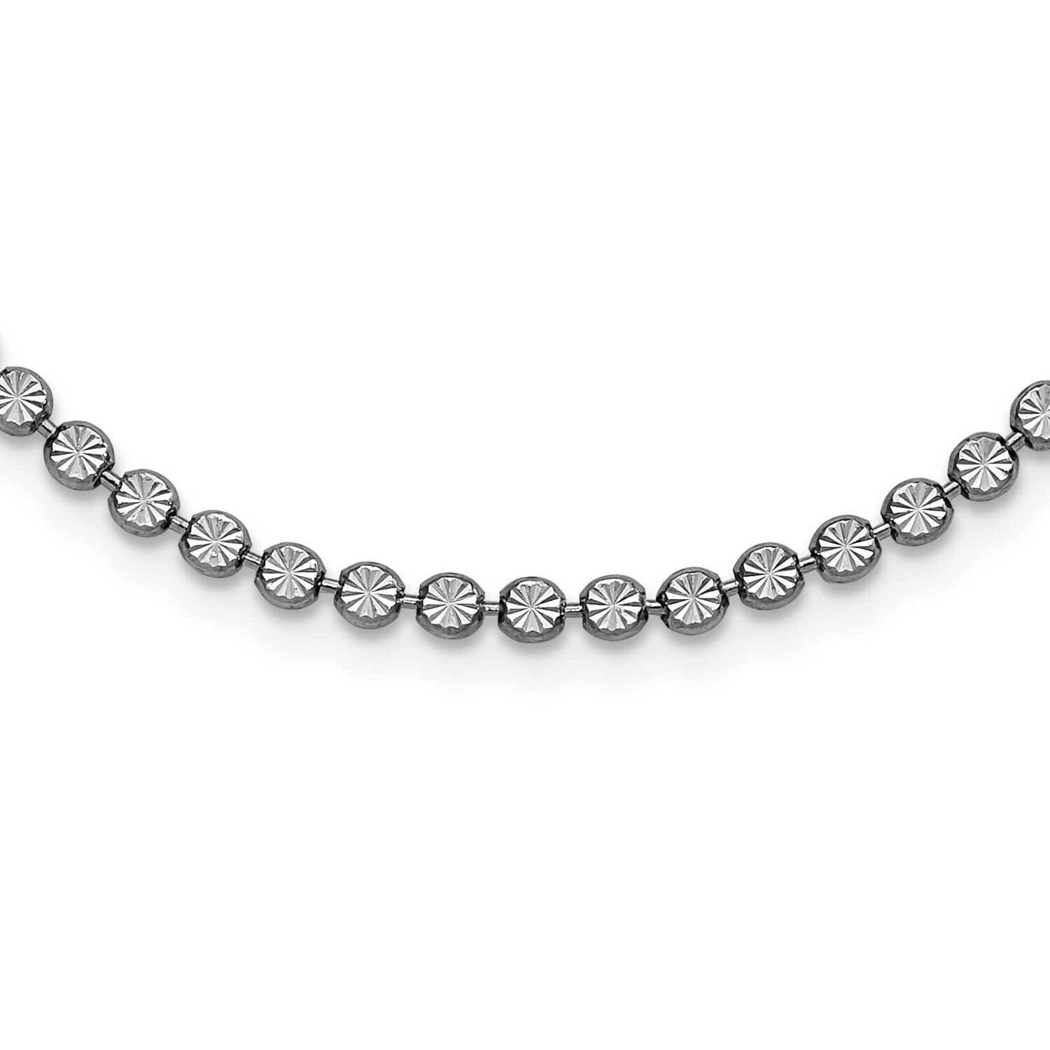 Rhodium-Plated Diamond-Cut Necklace 2 In Ext Sterling Silver QLF161-16