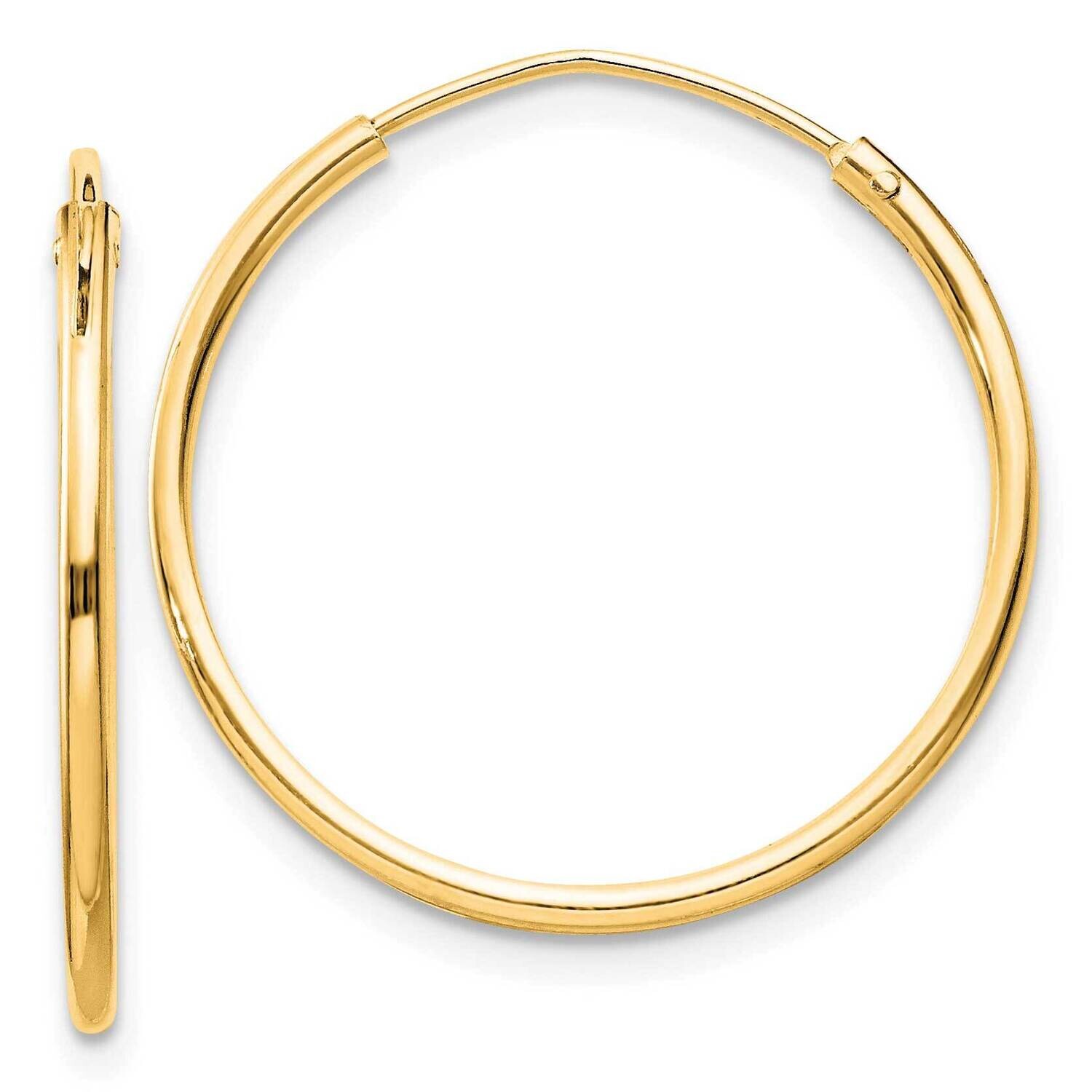 Flash Gold-Plated 1.3mm Endless Hoop Earrings Sterling Silver QE4353GP, MPN: QE4353GP,