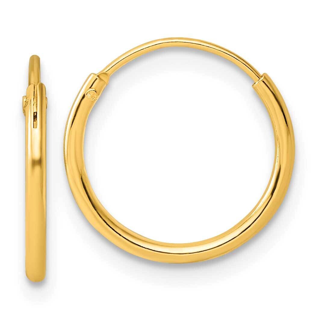 Gold-Tone 1.3mm Polished Endless Hoop Earrings Sterling Silver QE4347GP