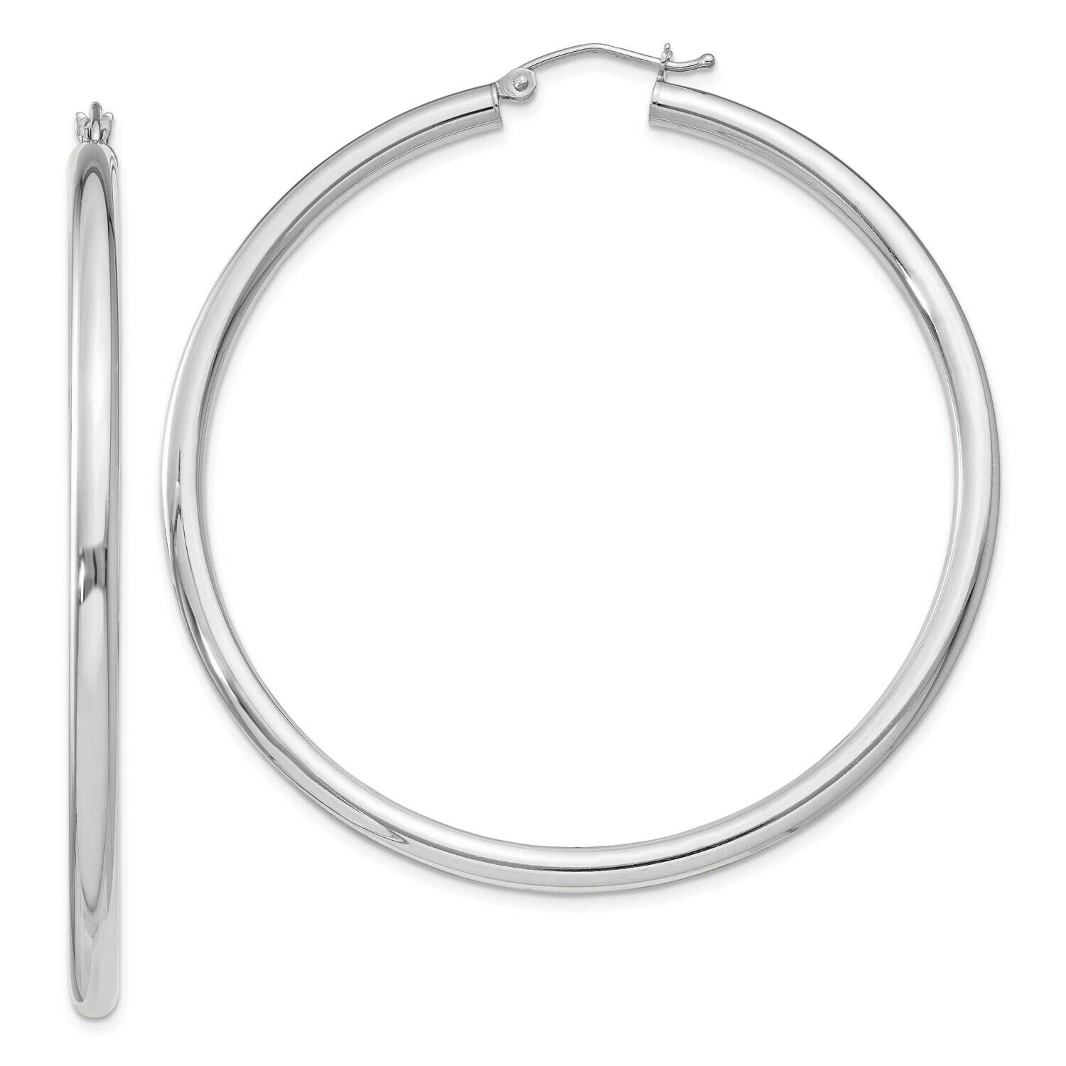 3mm Round Hoop Earrings Sterling Silver QE812SP, MPN: QE812SP,