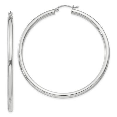 3mm Round Hoop Earrings Sterling Silver QE812SP, MPN: QE812SP,