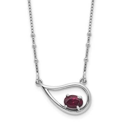 Rhod-Pltd Teardrop Rhod. Garnet 16 Inch 2 Inch Extension Necklace Sterling Silver QG6745GA-16, MPN:…